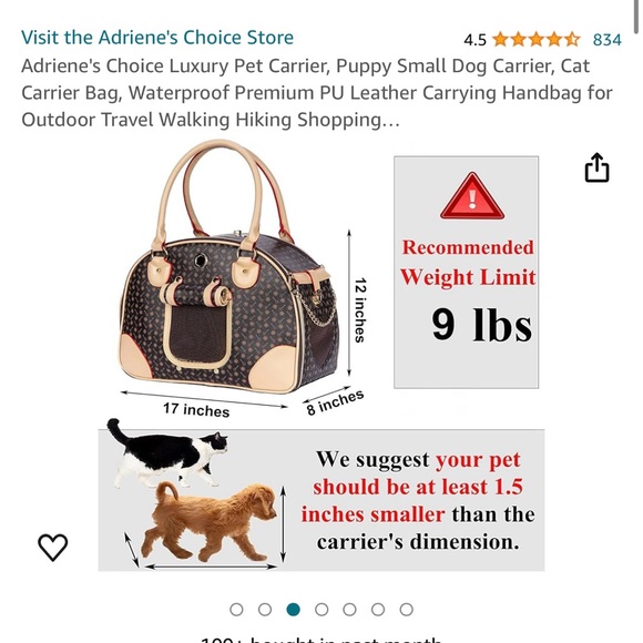 Luxurious Pet Carrier - Picture 7 of 11